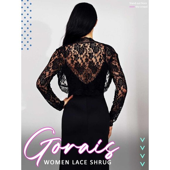 Lace Shrug Womens Bolero Jacket for Evening Weddings Bridesmaids Small main image 5